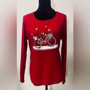 NWT Karen Scott Long Sleeve Christmas Shirt